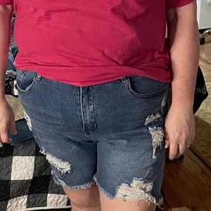 Plus size jean shorts